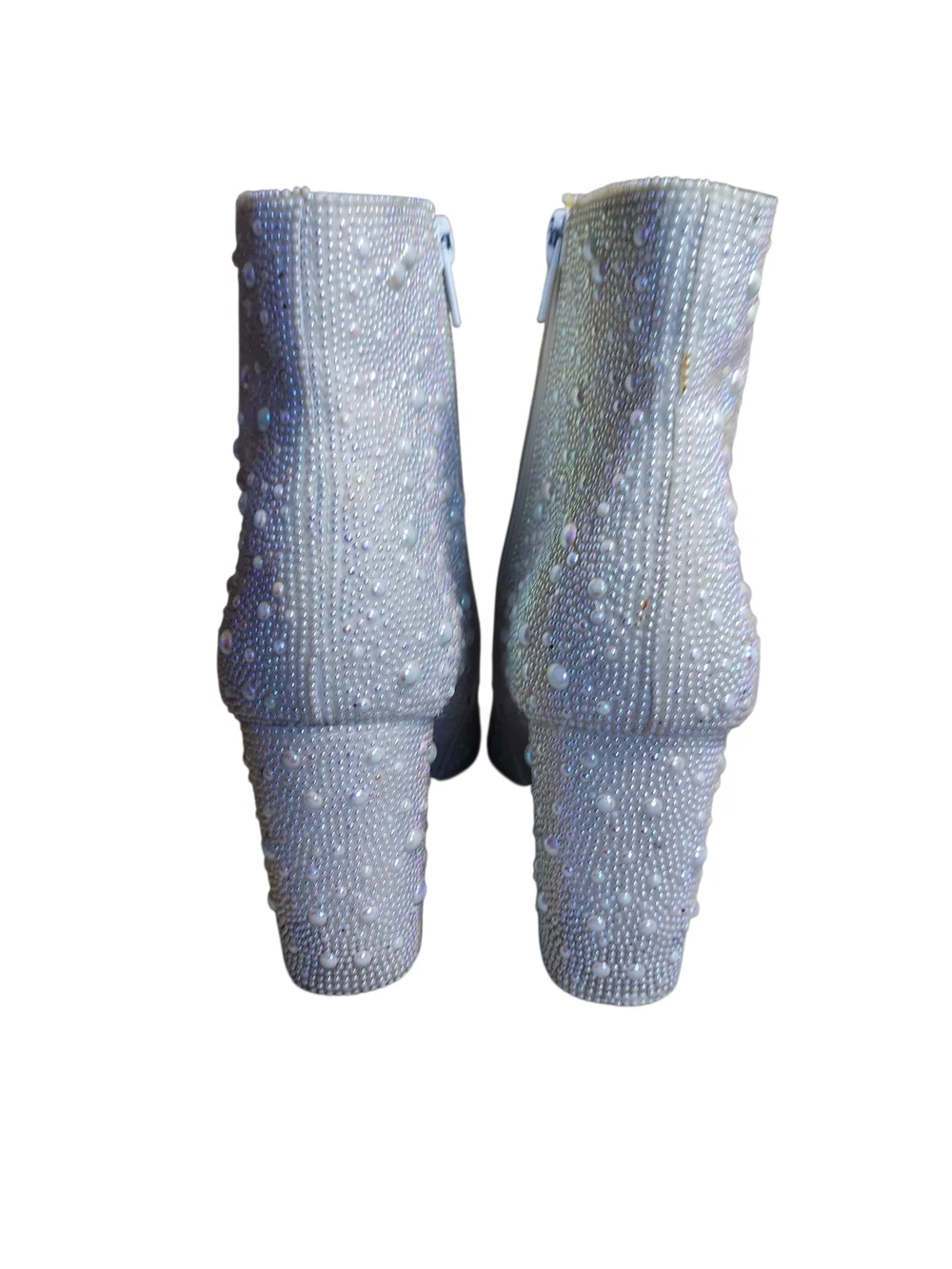 Betsey Johnson Cady Pearl Rhinestone Booties Ivory Bridal Wedding Ankle Boots 8